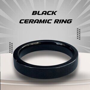 Black Ceramic Band Ring For Men & Women - Durable & Stylish Minimalist Design Je